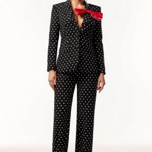 qerly long sleeves polka pot bow maxi two piece set 11