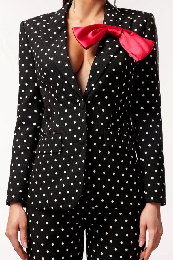 qerly long sleeves polka pot bow maxi two piece set 15