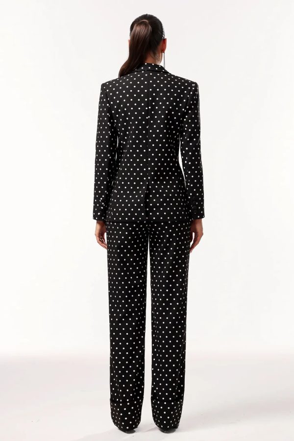 qerly long sleeves polka pot bow maxi two piece set 16