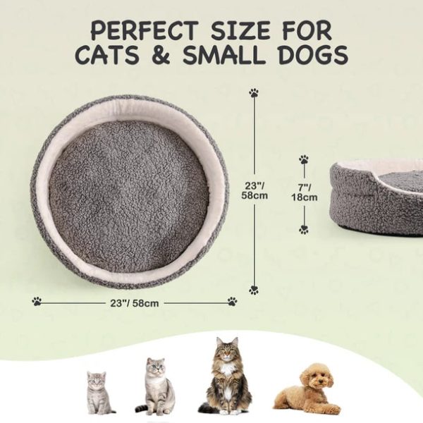 round cozy cat & dog bed 16