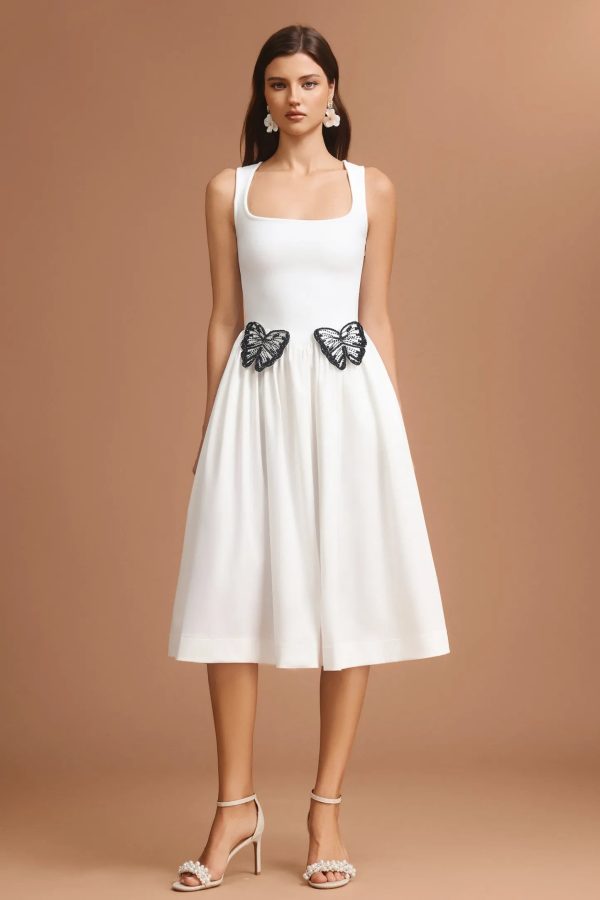 tereza square collar halter butterfly midi dress 11