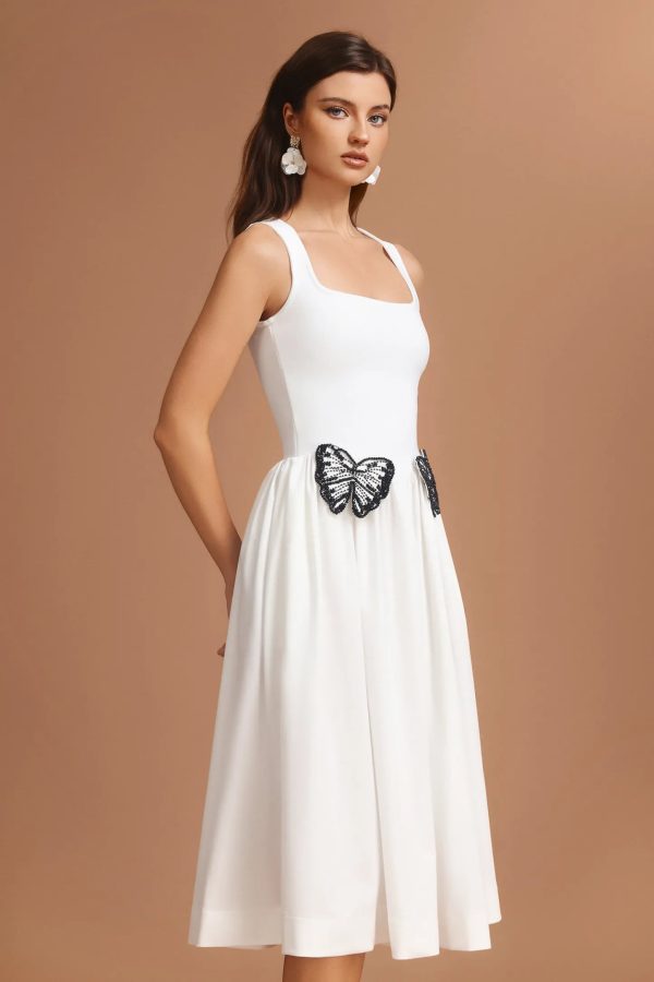 tereza square collar halter butterfly midi dress 15