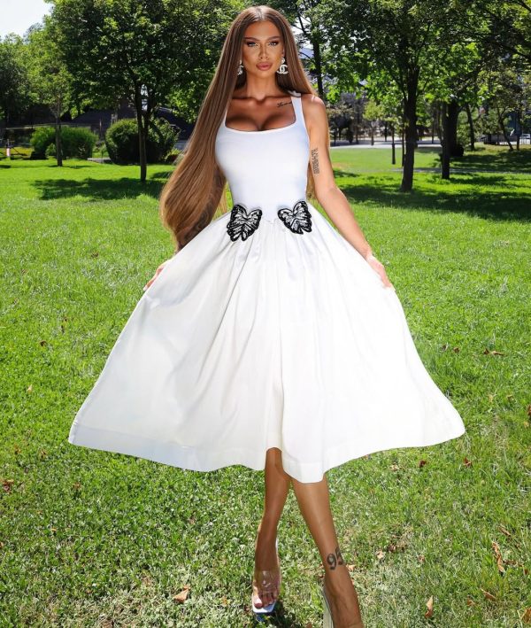 tereza square collar halter butterfly midi dress 21
