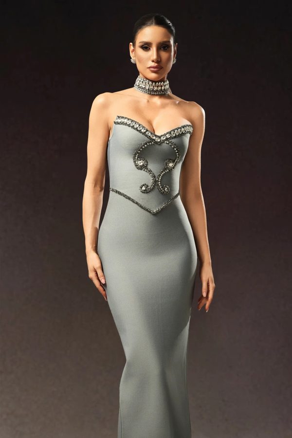 viaya sleeveless diamond bandage maxi dress 12