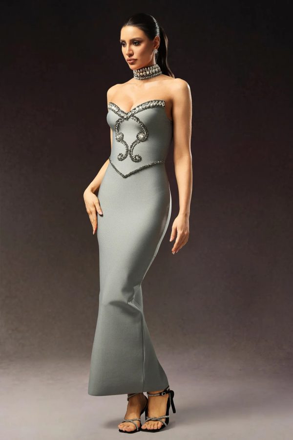 viaya sleeveless diamond bandage maxi dress 15