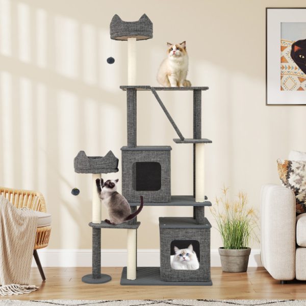 71 multi level cat tree with scratching posts 12