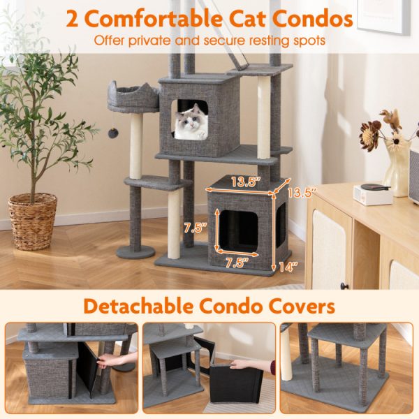71 multi level cat tree with scratching posts 13