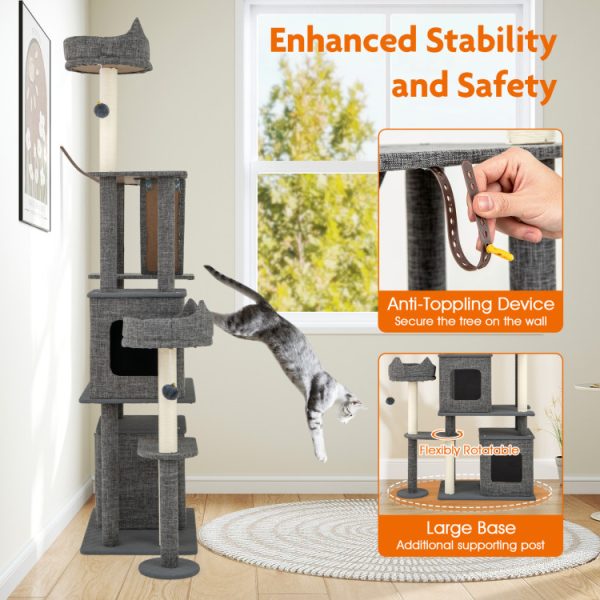 71 multi level cat tree with scratching posts 16