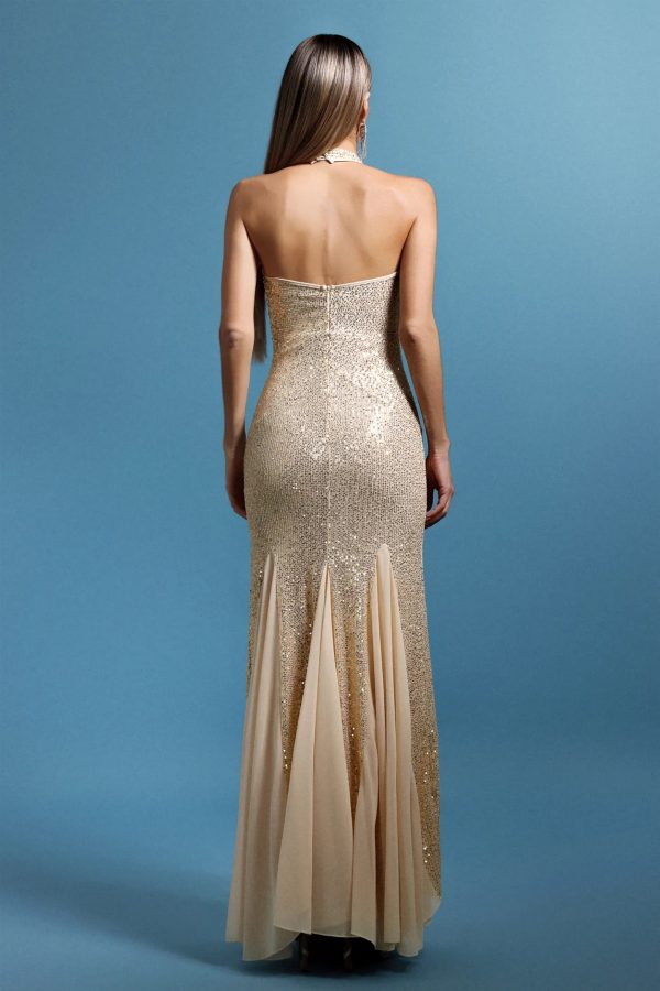 fala halter v neck sleeveless sequins maxi dress 16
