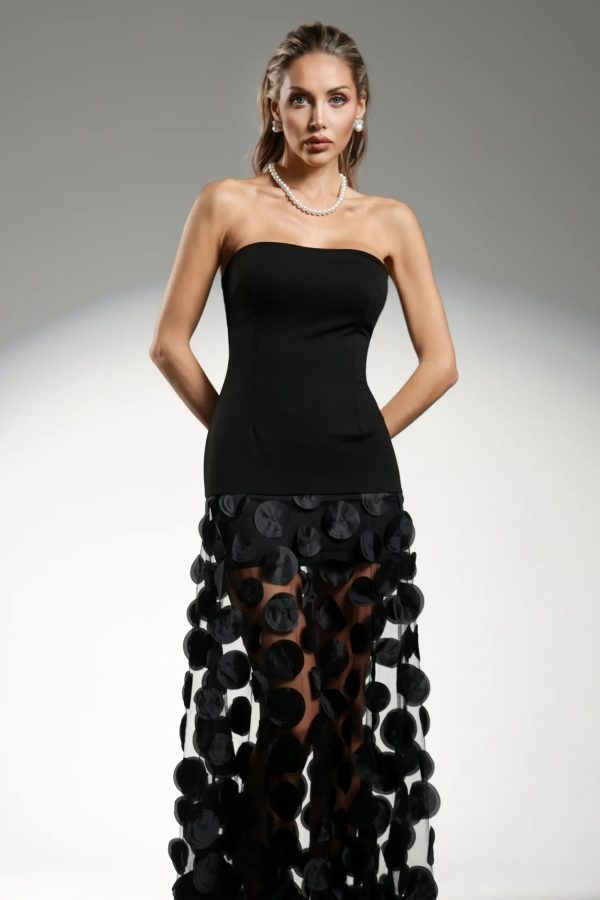 falzer sleeveless bandage maxi dress black 12