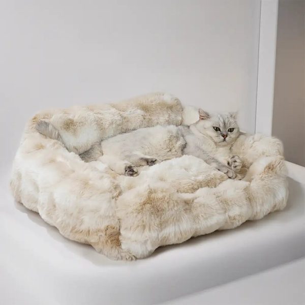 faux rabbit velvet fluffy soft dog & cat sofa bed 15
