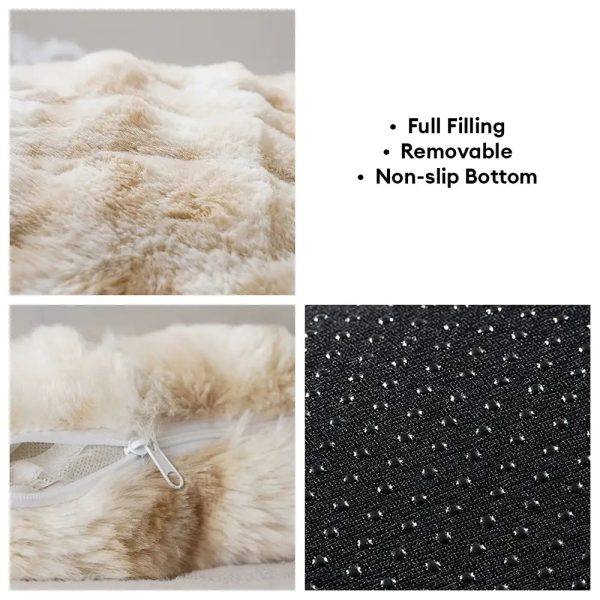 faux rabbit velvet fluffy soft dog & cat sofa bed 17