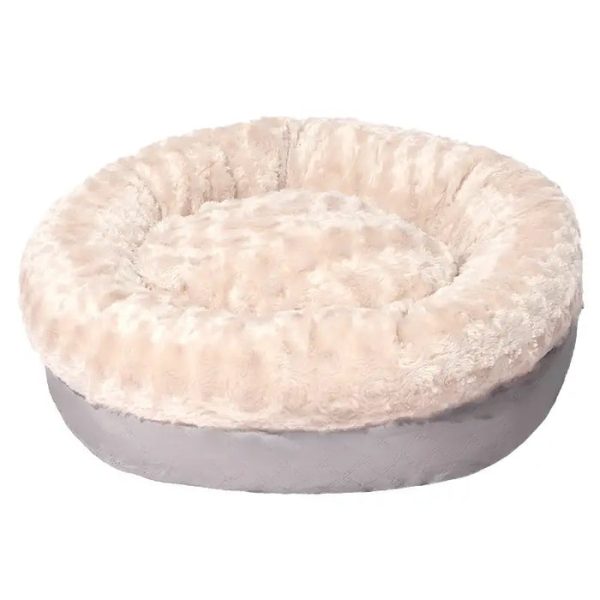 fluffy faux rabbit fur warm donut dog & cat bed 20