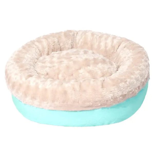 fluffy faux rabbit fur warm donut dog & cat bed 21