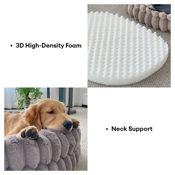 fluffy thickened warm oval calming comfort dog sofa bed 19
