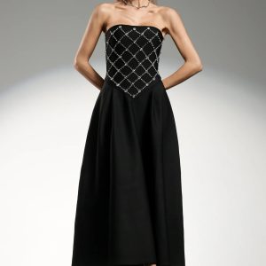 ganera sleeveless diamond bandage midi dress 11