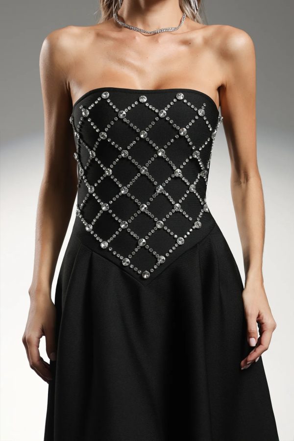 ganera sleeveless diamond bandage midi dress 13