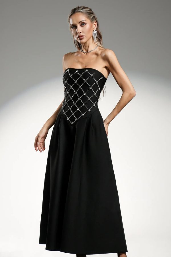 ganera sleeveless diamond bandage midi dress 14