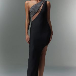 hayden one shoulder sleeveless diamond bandage maxi dress 11