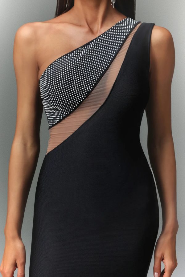 hayden one shoulder sleeveless diamond bandage maxi dress 14