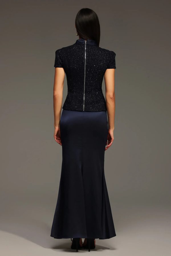 isabeau short sleeve round neck maxi two piece set 16