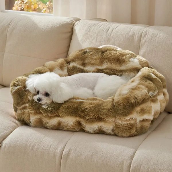 jungle secret tie dye plush cozy dog & cat sofa bed 14