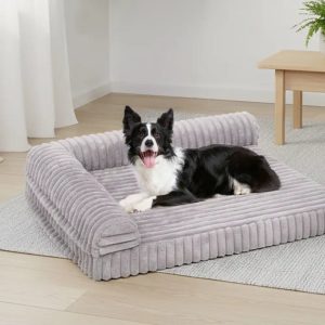 l shaped straight plush large space waterproof large dog bed 11