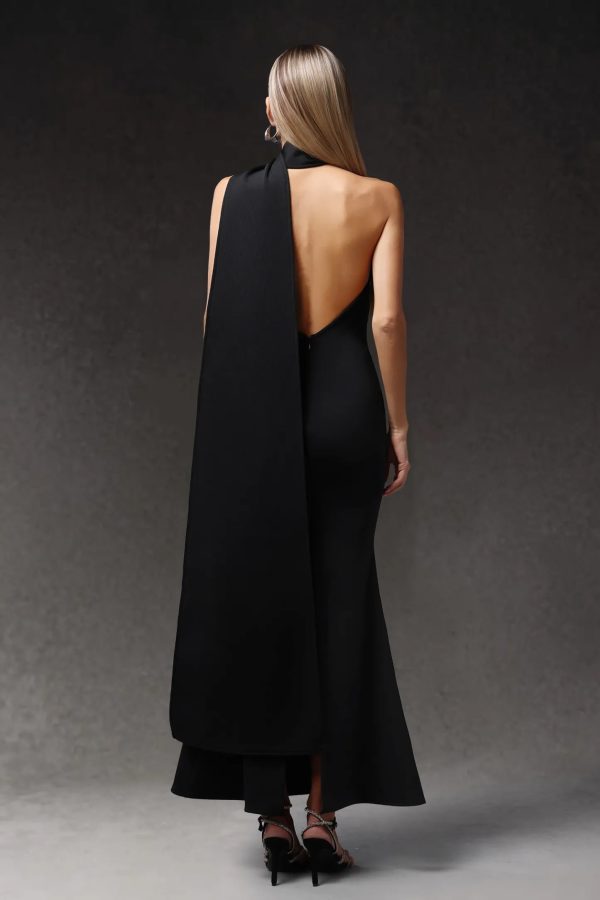 luva one shoulder flower bandage maxi dress 16