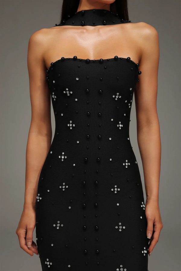 nesya sleeveless pearl bandage maxi dress 13