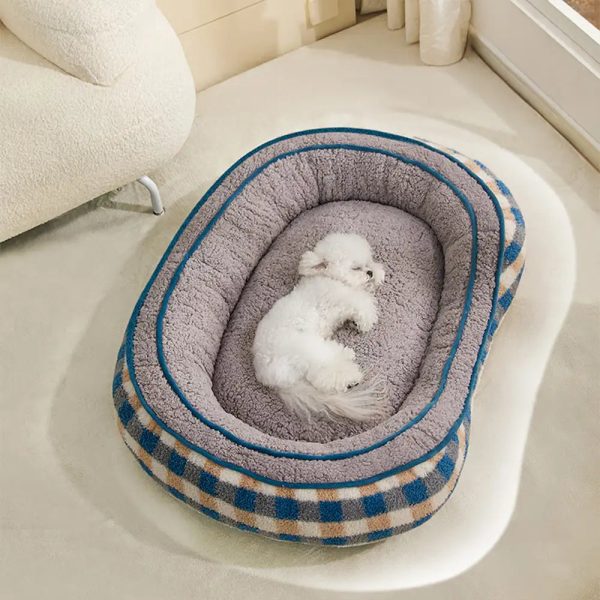 oval teddy velvet donut dog bed 14