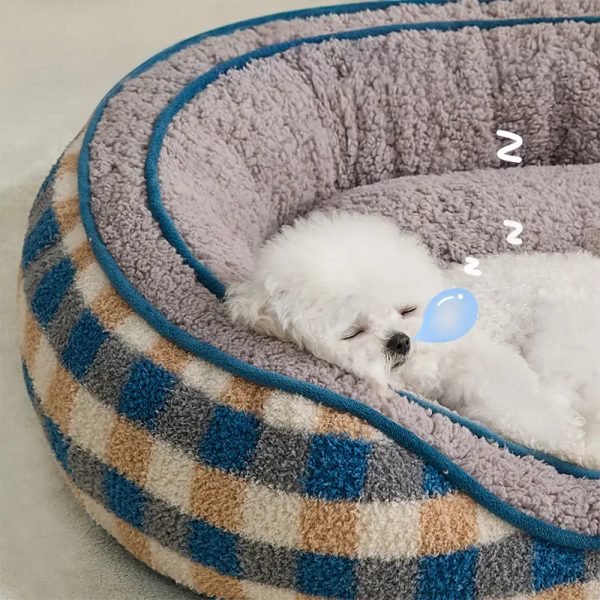 oval teddy velvet donut dog bed 16