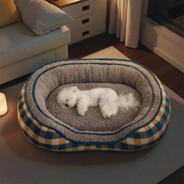 oval teddy velvet donut dog bed 18
