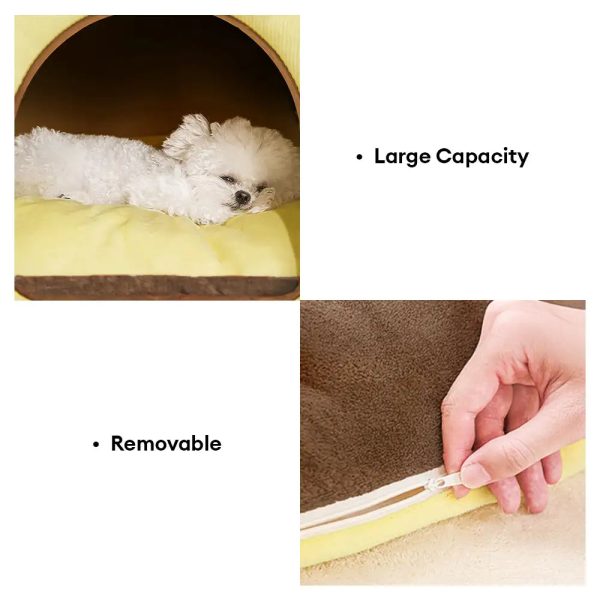 plaid retro cozy cave style warm deep sleeping dog & cat bed 17