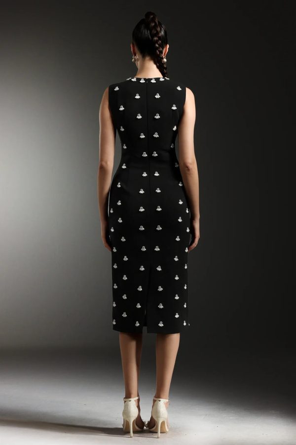 rahan sleeveless pearl midi dress 16