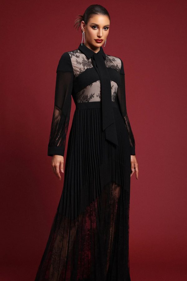 raldris lace pleated maxi dress 500
