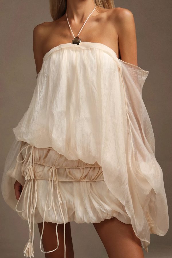 rocelle sleeveless folds puff mini dress 15