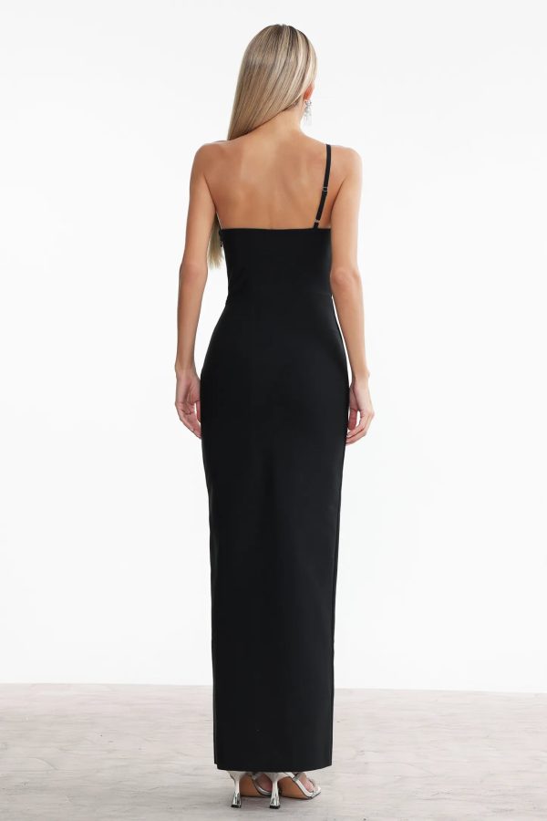 roto sleeveless rhinestone high slit bandage maxi dress 16