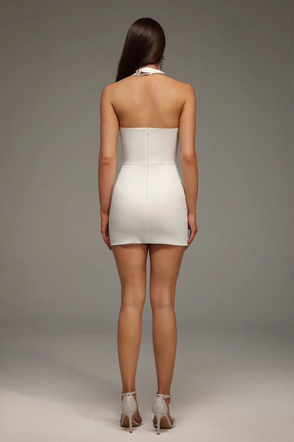 serela halter v neck mini dress 16