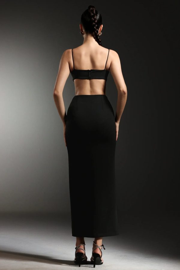 shaylah sleeveless flower slit bandage maxi two piece set 16