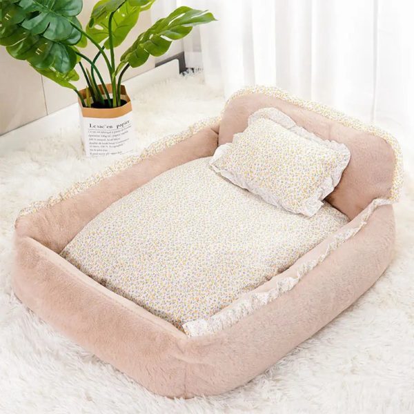 soft fluffy garden chic washable pet bed small dog bed 15