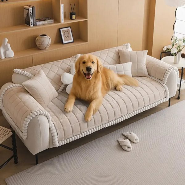 square short plush simple sofa protection non slip sofa cover 12