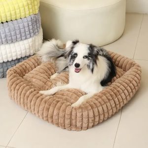 square striped short plush fluffy dog bed 11 square striped short plush fluffy dog bed 11