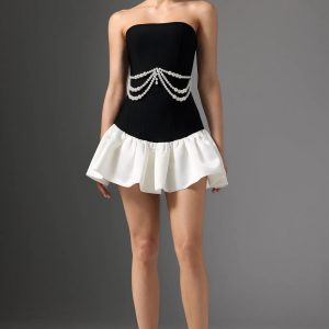 takada strapless pearl mini dress 11