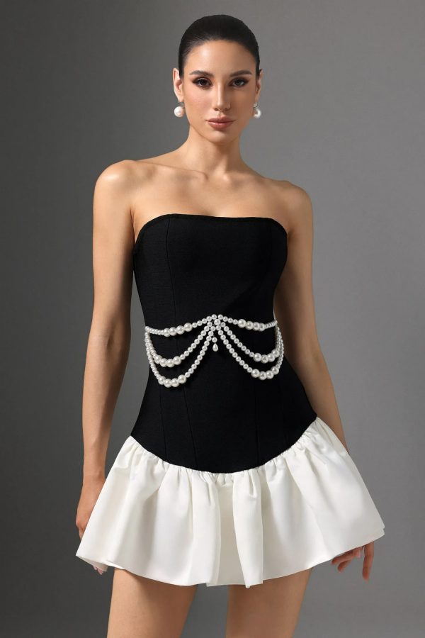 takada strapless pearl mini dress 12