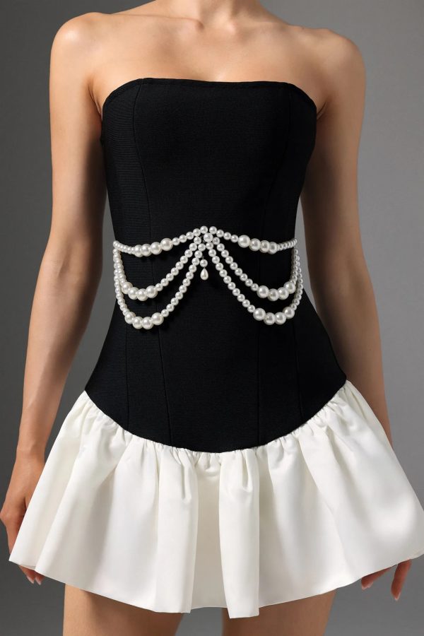 takada strapless pearl mini dress 13
