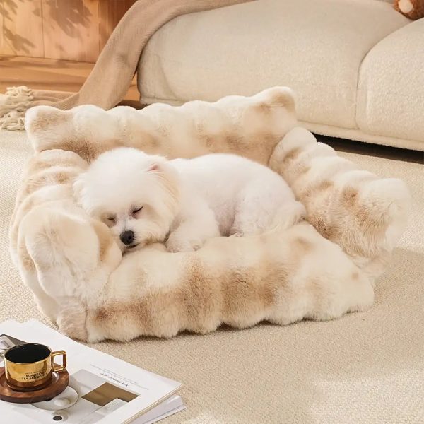tie dye color fluffy plush lazy comfortable dog & cat sofa bed 12