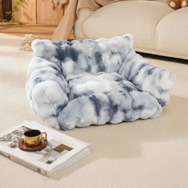 tie dye color fluffy plush lazy comfortable dog & cat sofa bed 19