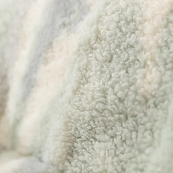 trendy tie dye faux lamb wool spine protection snuggly dog sofa bed 20