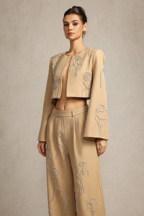 uzaco long sleeves diamond top & pants two piece set 15