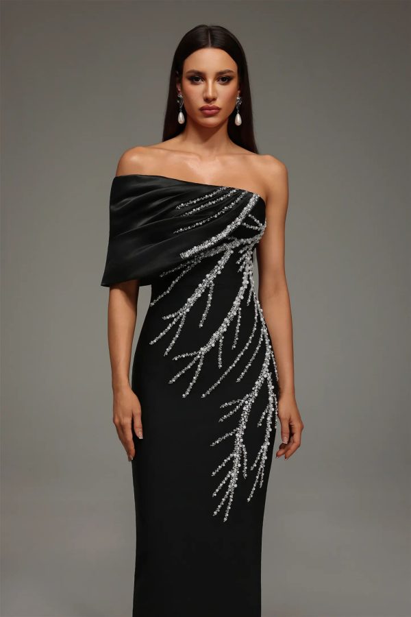 zaha one shoulder sleeveless diamond bandage maxi dress 12